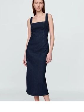 NWOT Denim Bodycon Midi Dress - black wash